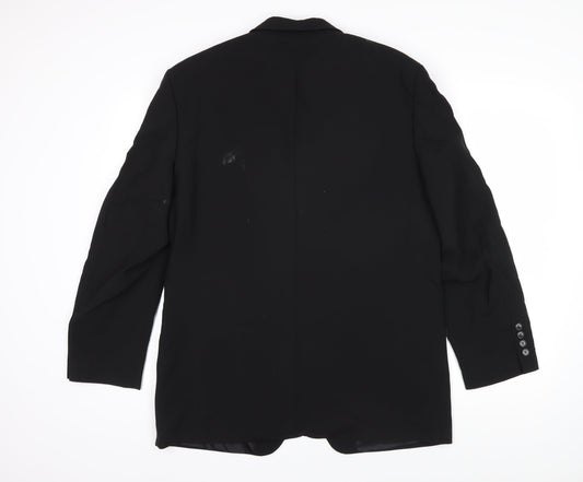 Hugo James Mens Black Polyester Jacket Blazer Size 40 Regular