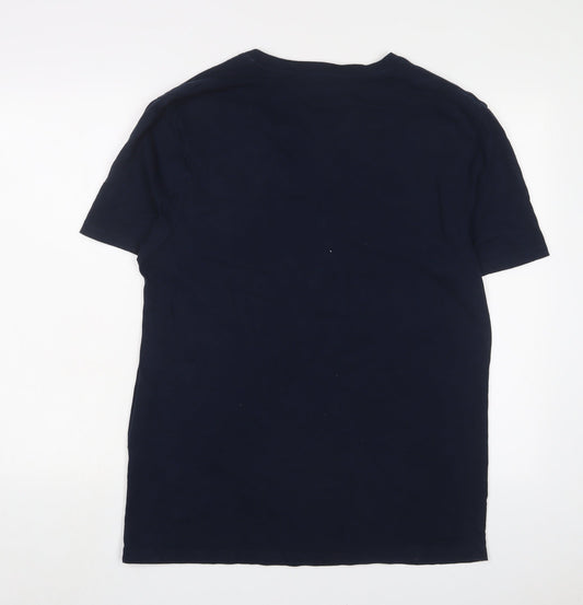 ASOS Mens Blue Cotton T-Shirt Size 2XL V-Neck