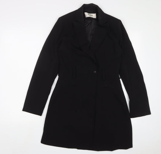 4th Reckless Womens Black Polyester Jacket Dress Size 8 V-Neck Button