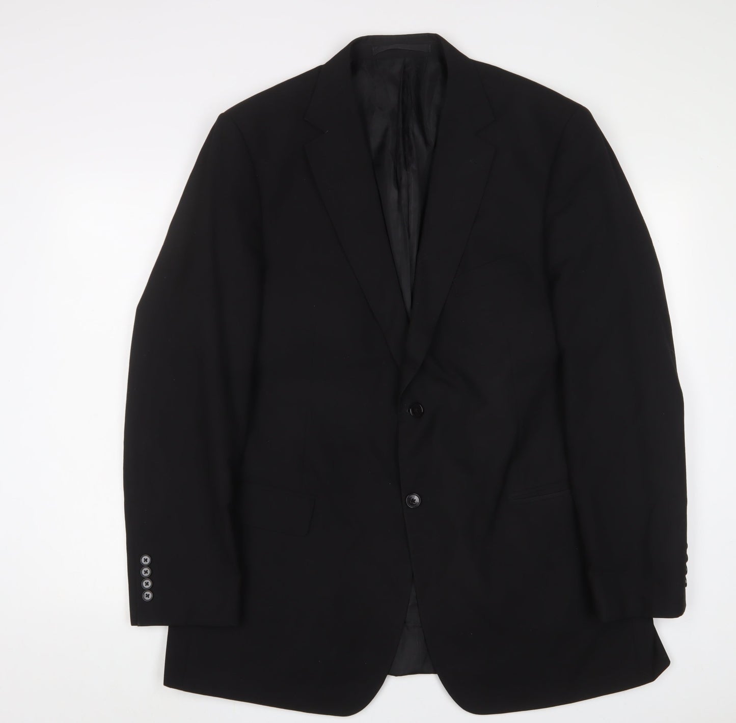 Marks and Spencer Mens Black Polyester Jacket Suit Jacket Size 44 Regular