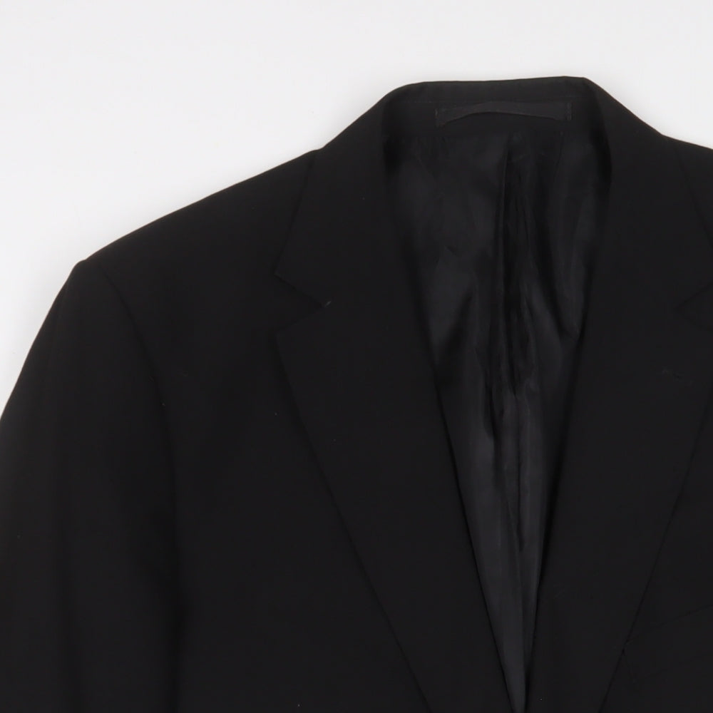Marks and Spencer Mens Black Polyester Jacket Suit Jacket Size 44 Regular