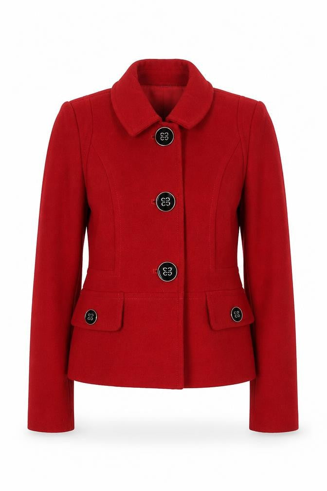 Debenhams Womens Red Jacket Blazer Size 10 Button