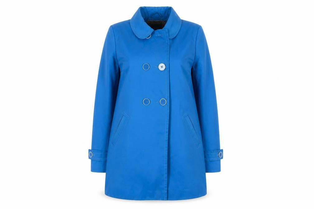 Principles Womens Blue Overcoat Coat Size 8 Button