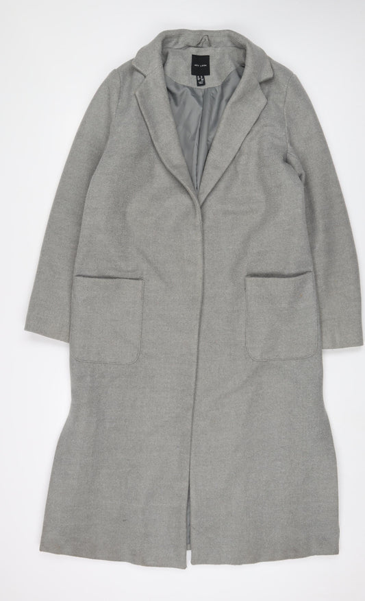 New Look Womens Grey Overcoat Coat Size 12 Snap