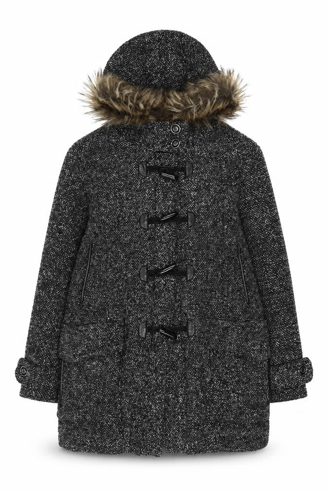 QED London Womens Grey Overcoat Coat Size 14 Button