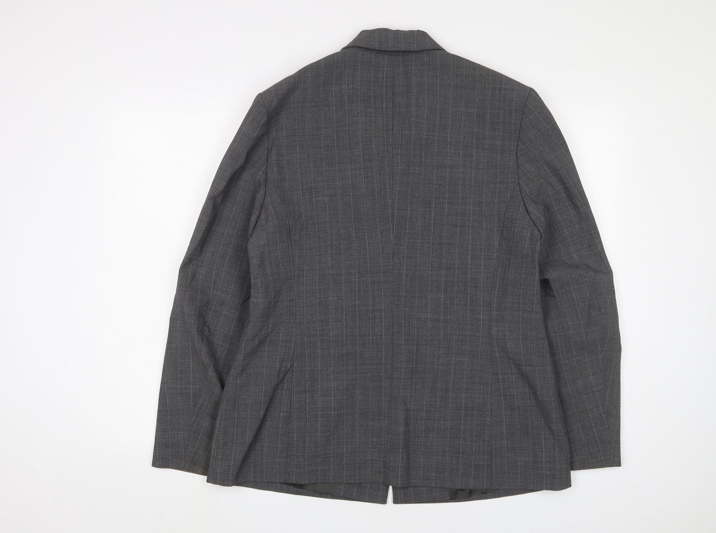 Olsen Womens Grey Striped Jacket Blazer Size 16 Button