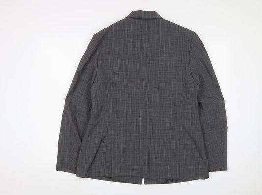 Olsen Womens Grey Striped Jacket Blazer Size 16 Button