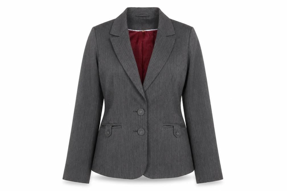 MARK ONE Womens Grey Striped Jacket Blazer Size 12 Button