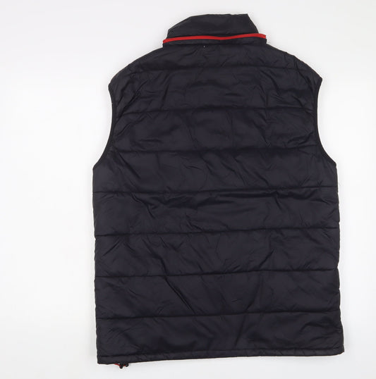 Sundried Mens Black Gilet Jacket Size L Zip - Logo