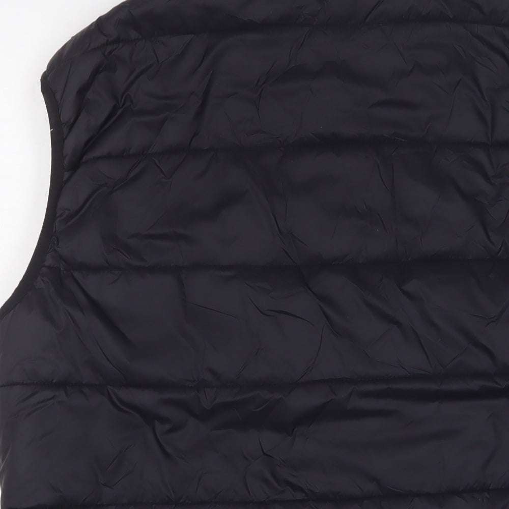 Sundried Mens Black Gilet Jacket Size L Zip - Logo
