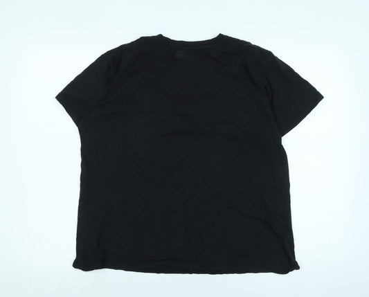 Classic rider Mens Black Cotton T-Shirt Size M Crew Neck - Logo- Classic Rider