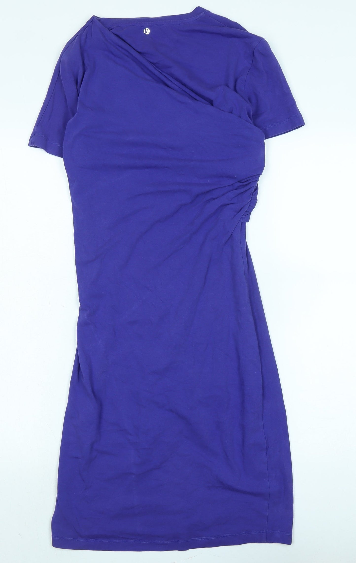 Carven Womens Purple Cotton Bodycon Size L Crew Neck - Logo