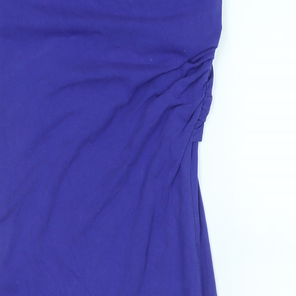 Carven Womens Purple Cotton Bodycon Size L Crew Neck - Logo