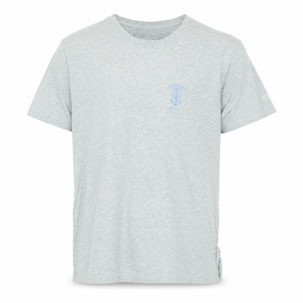 Pussers navy Mens Grey Cotton T-Shirt Size S Crew Neck - Logo