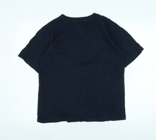 Donnay Boys Blue Cotton Basic T-Shirt Size 13-14 Years Crew Neck - Logo