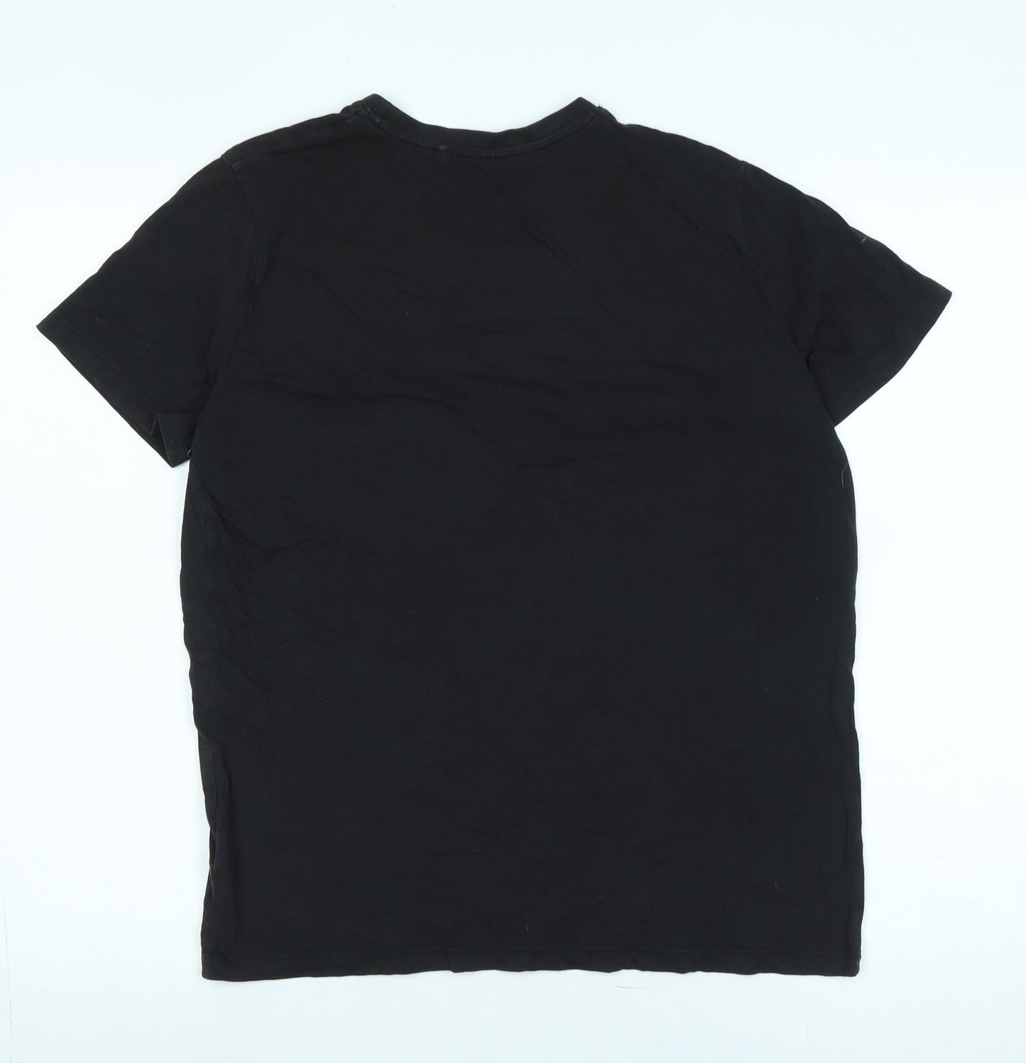 Jack Wills Mens Black Cotton T-Shirt Size S Crew Neck - Logo