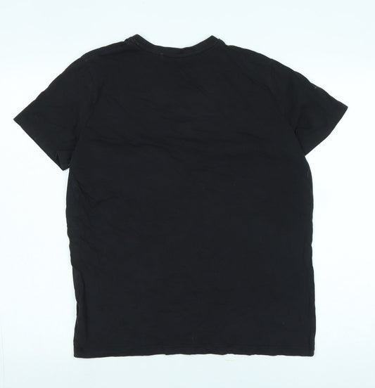 Jack Wills Mens Black Cotton T-Shirt Size S Crew Neck - Logo