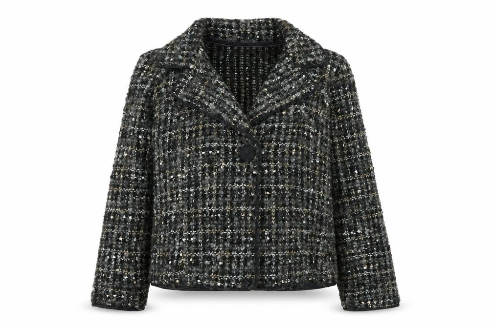 Country Casuals Womens Grey Jacket Size M Button - Logo