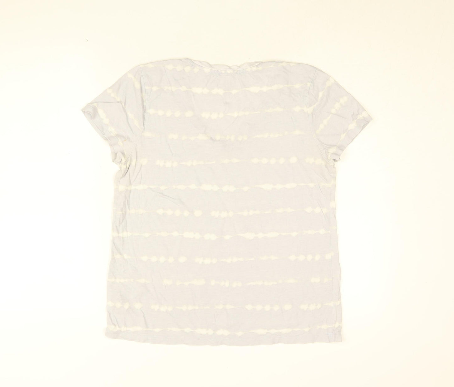 Gap Womens Purple Geometric Cotton Basic T-Shirt Size L V-Neck - Tie Dye