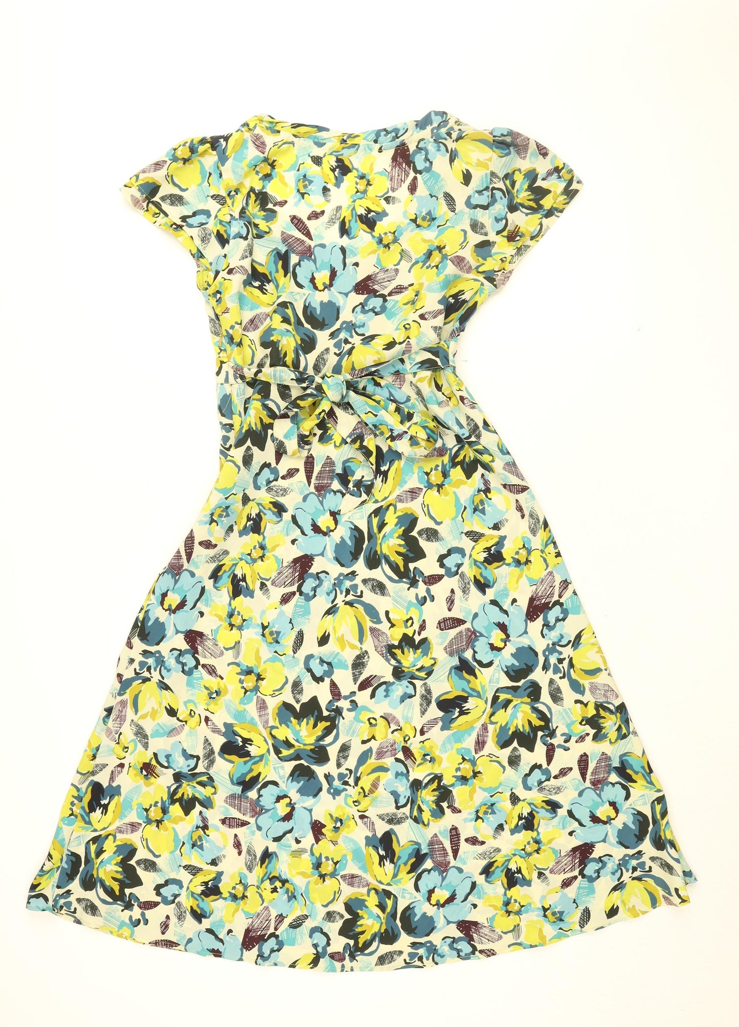 Rocha John Rocha Womens Multicoloured Floral Polyester A-Line Size 8 Round Neck Pullover