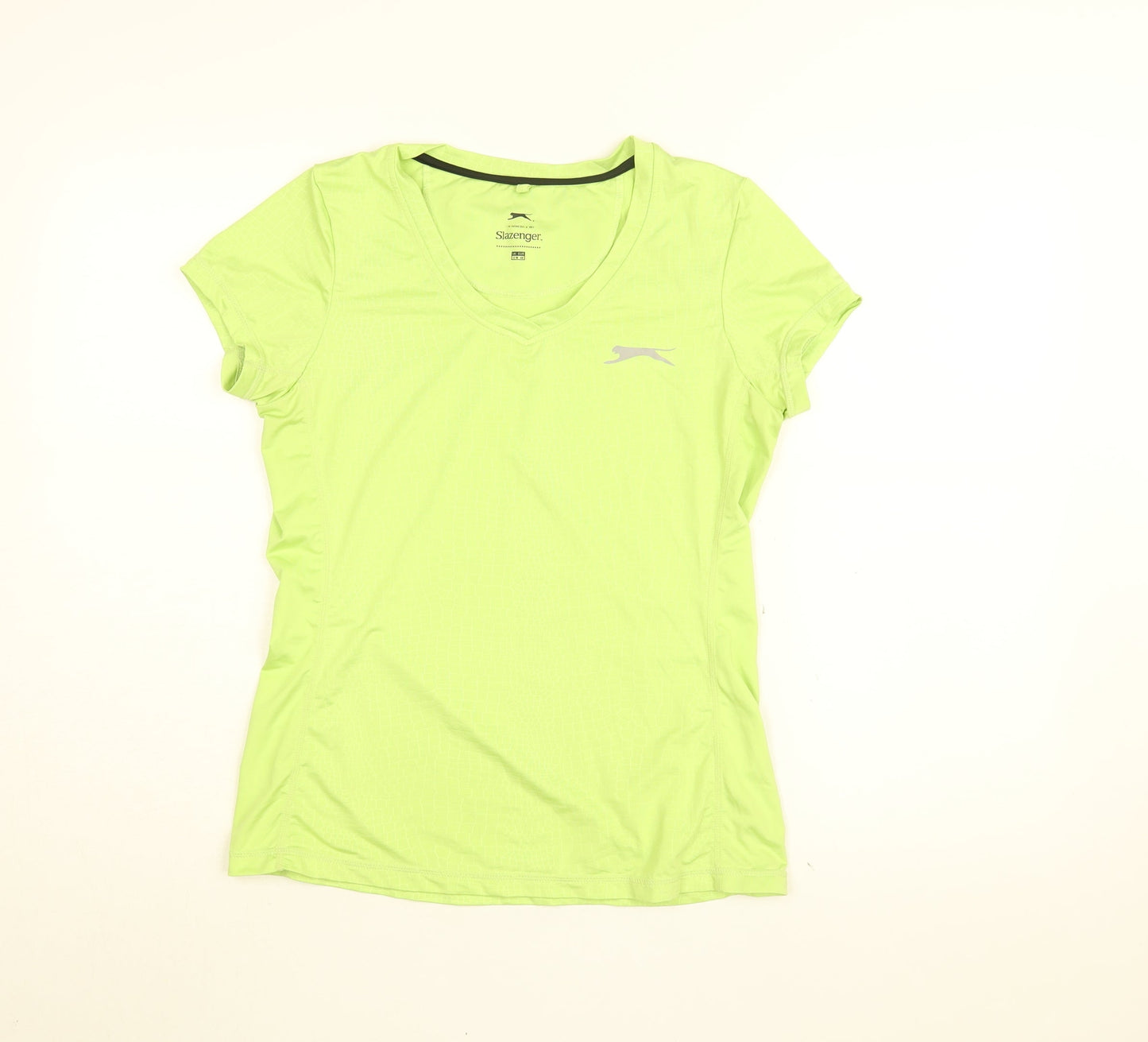 Slazenger Womens Green Polyester Basic T-Shirt Size 12 V-Neck Pullover