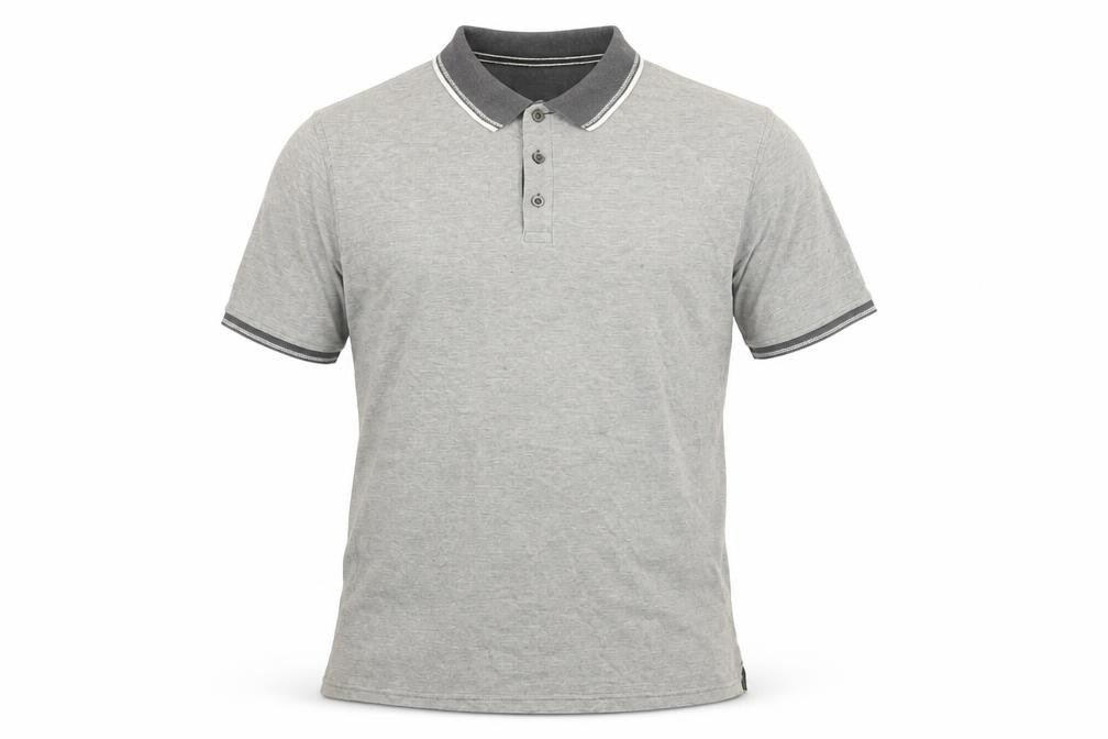Maine Mens Blue Cotton Polo Size M Collared Button