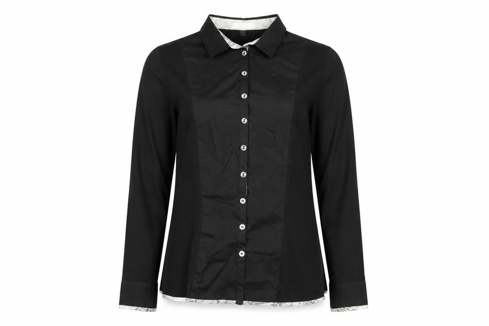 Tinta Womens Black Cotton Basic Button-Up Size 16 Collared