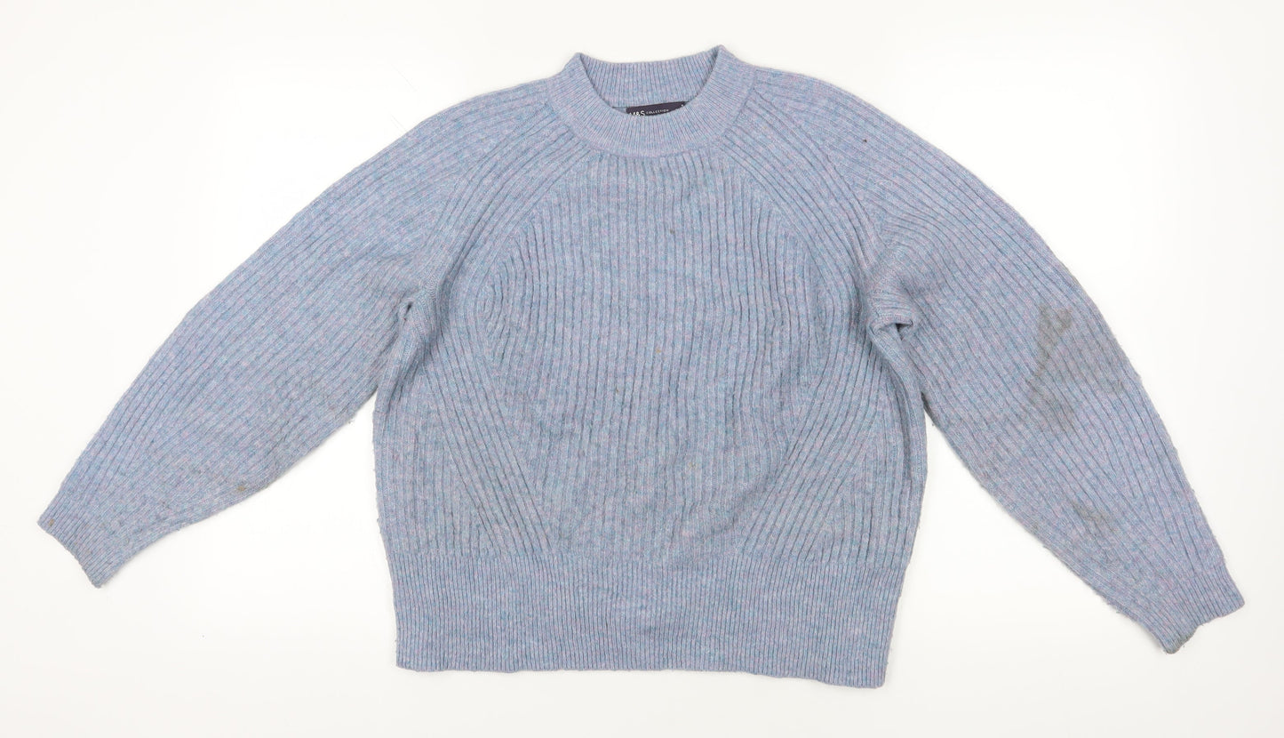 Marks and Spencer Blue Acrylic Jumper, M, Crew Neck