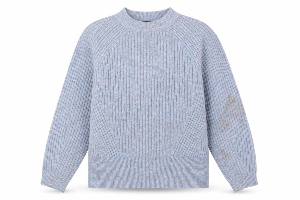 Front view of Marks & Spencer Blue Acrylic Jumper, M, Crew Neck