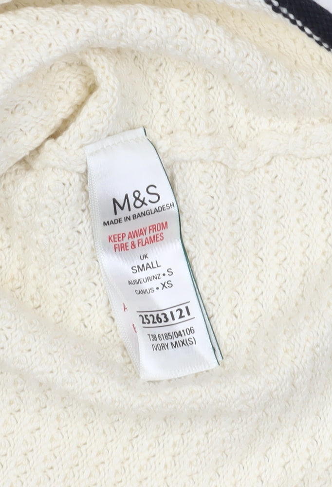 Marks and Spencer Ivory Knit Jumper Crew Neck S