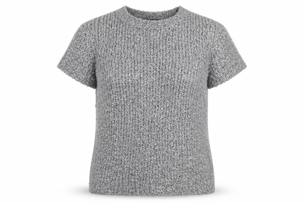 Front view of Warehouse Grey Chunky-Knit jumper, size 10