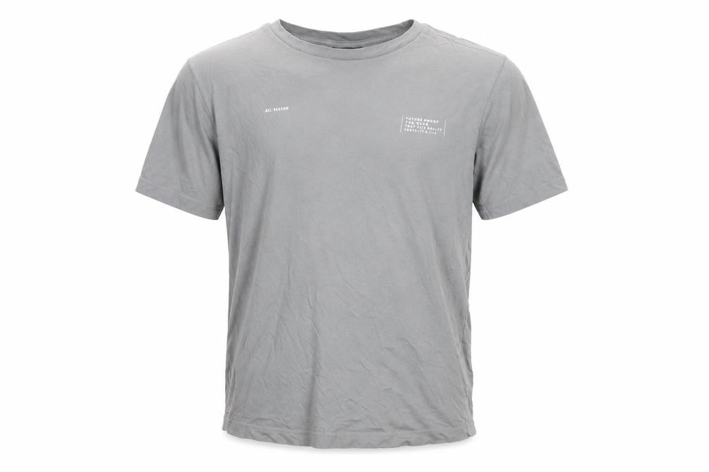 Front view of H&M Grey Cotton T-Shirt XS Regular Fit Crew Neck