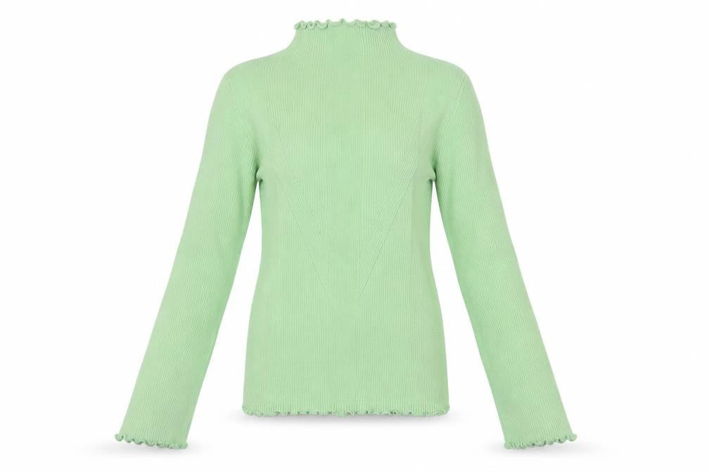 Front view of ASOS Green High Neck jumper, size 10