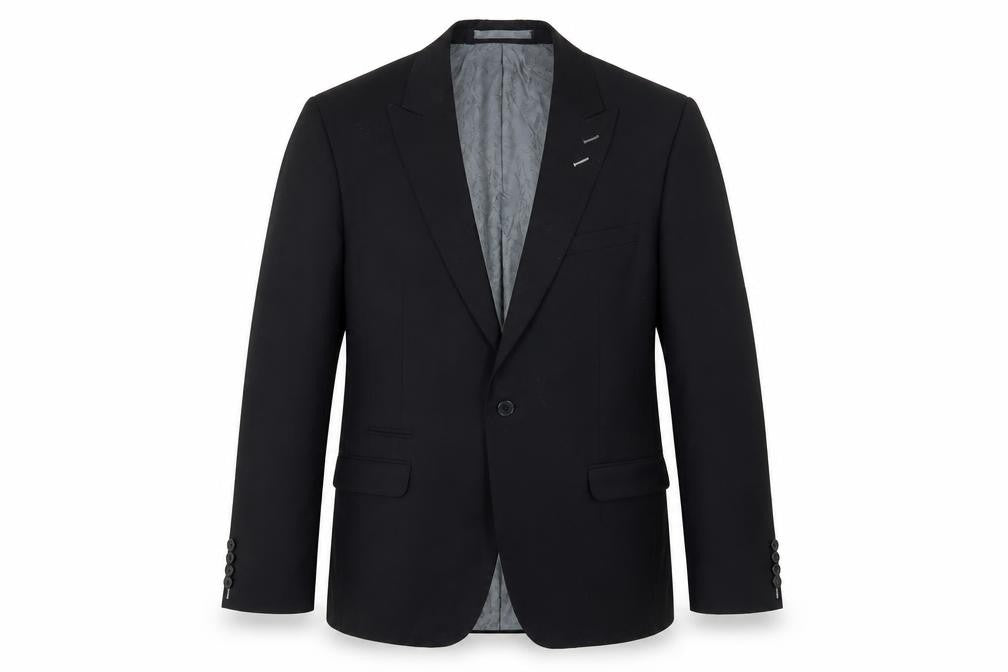 Front view of Red Herring Men's Black Wool Blazer, size M, Regular Fit