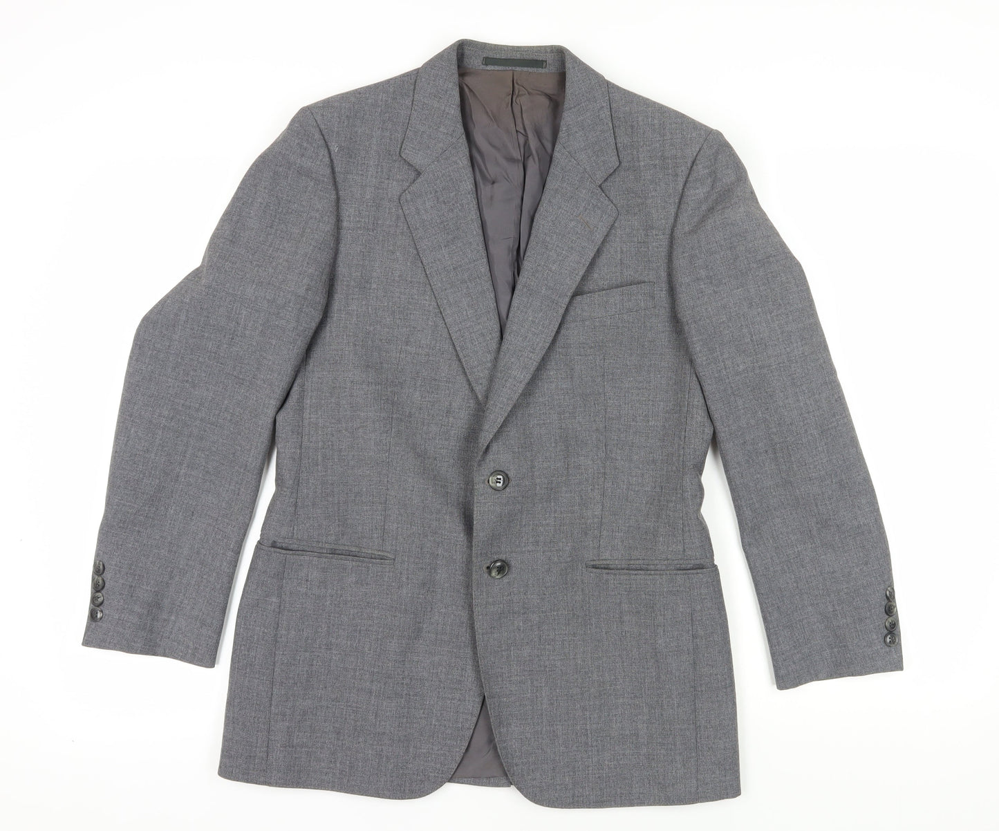 St Michael Grey Single-Breasted Blazer - Size 38