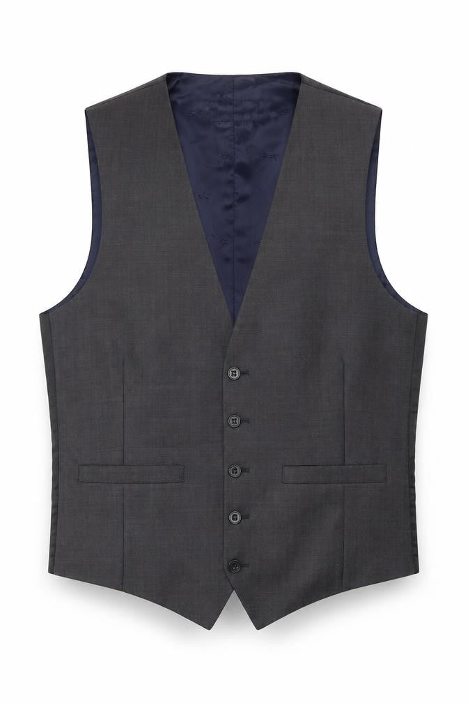 Mens 38 Chest Regular Paul Costelloe Grey Five-Button
