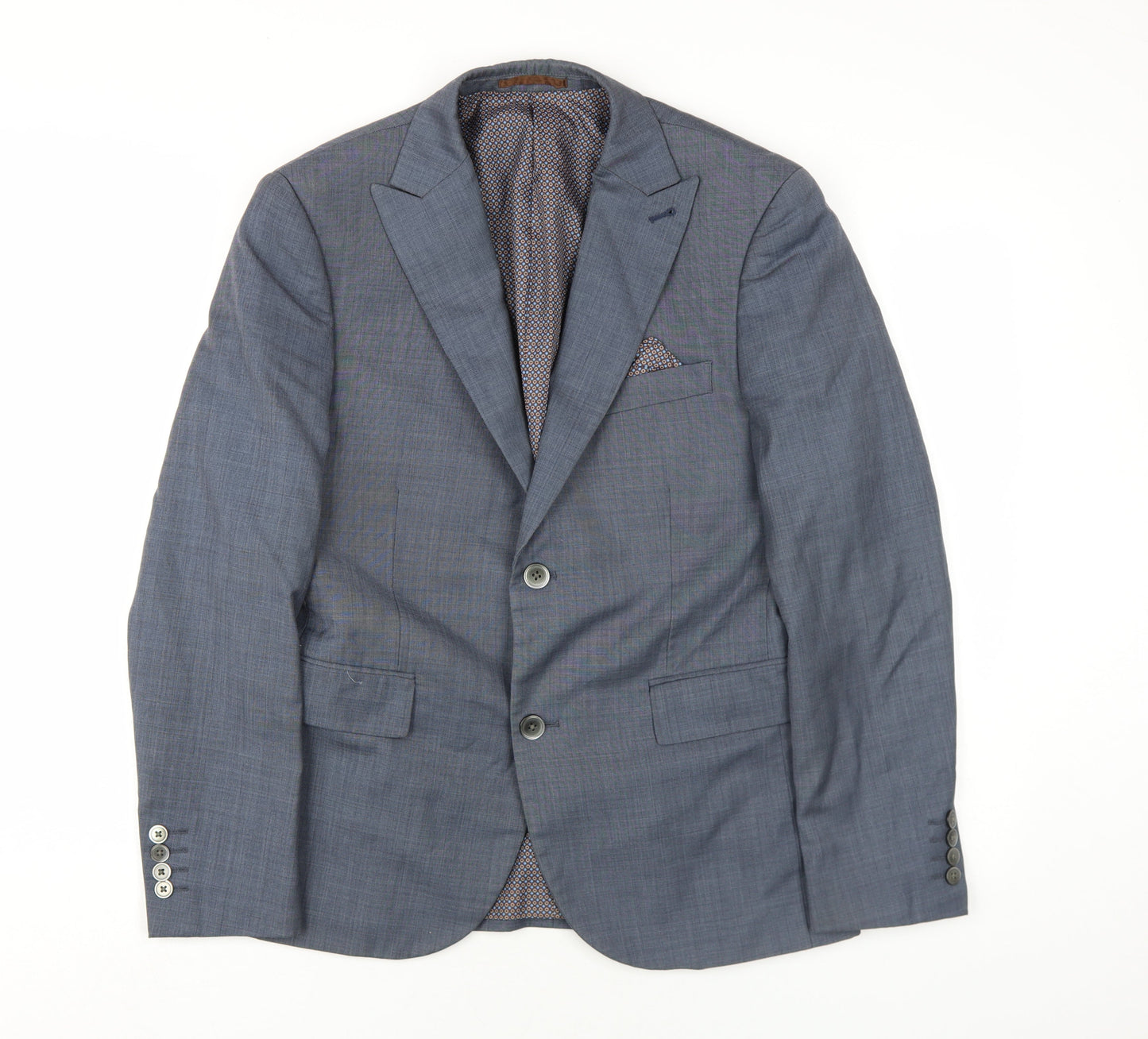 NEXT Mens Grey Wool Jacket Blazer Size 38 Regular
