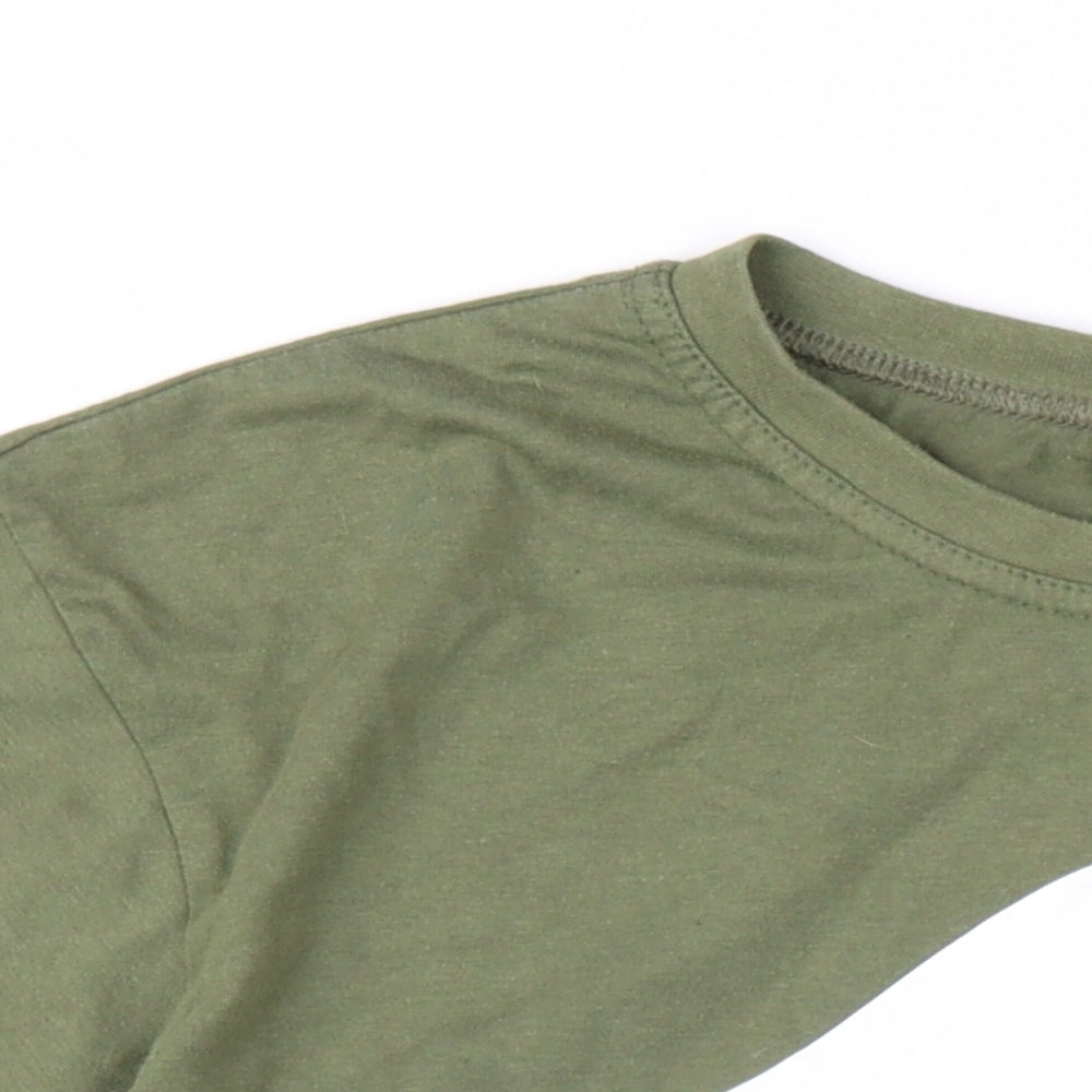 Australian Made Womens Green Cotton Basic T-Shirt Size M Round Neck - Kangaroo