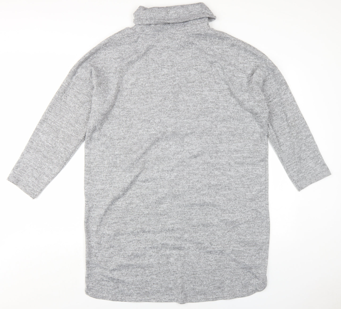 Mitzy Womens Grey Polyester Jumper Dress Size M Roll Neck Pullover