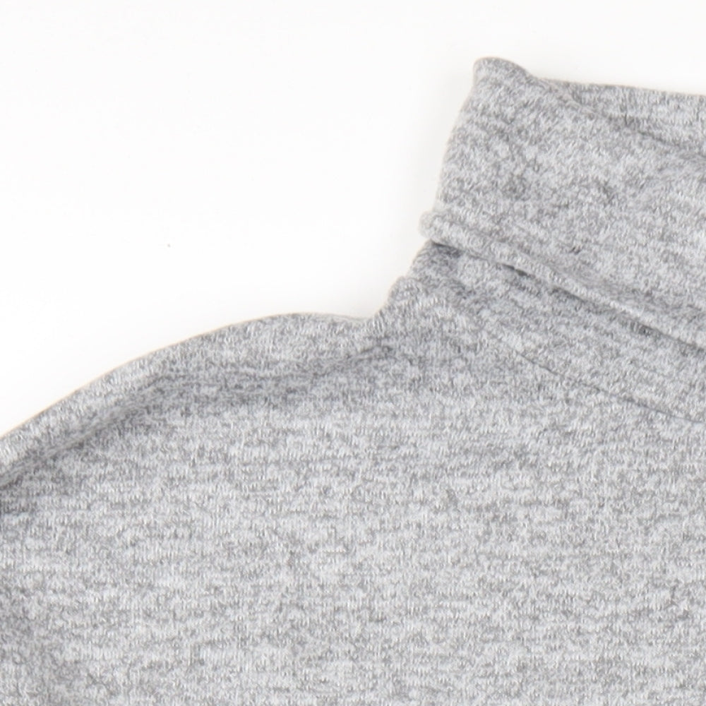 Mitzy Womens Grey Polyester Jumper Dress Size M Roll Neck Pullover