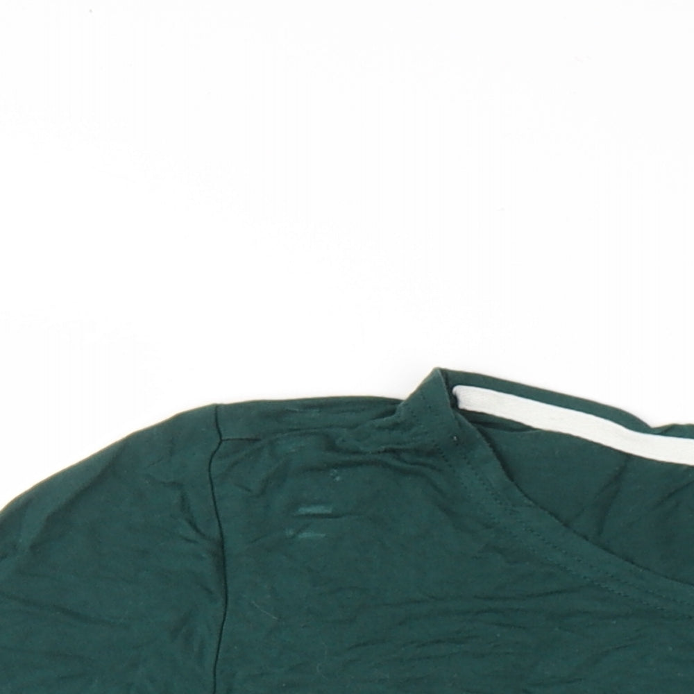 Small Show Womens Green Viscose Basic T-Shirt Size L Round Neck