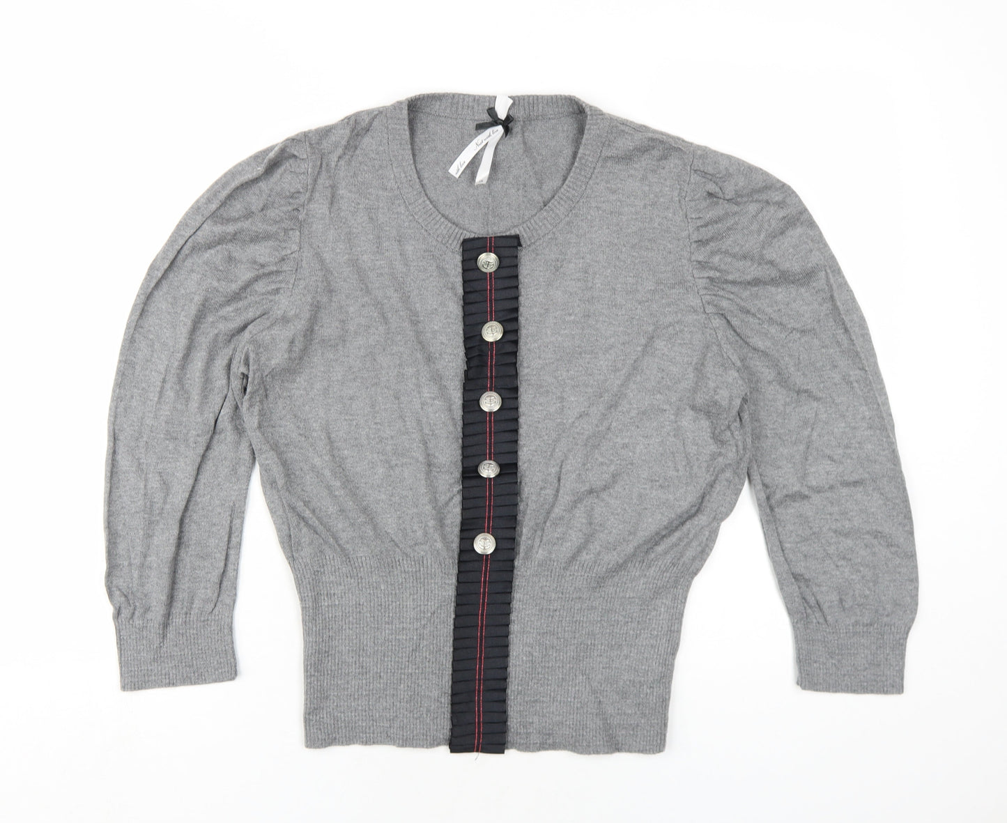 NEXT Womens Grey Round Neck Cotton Pullover Jumper Size 16