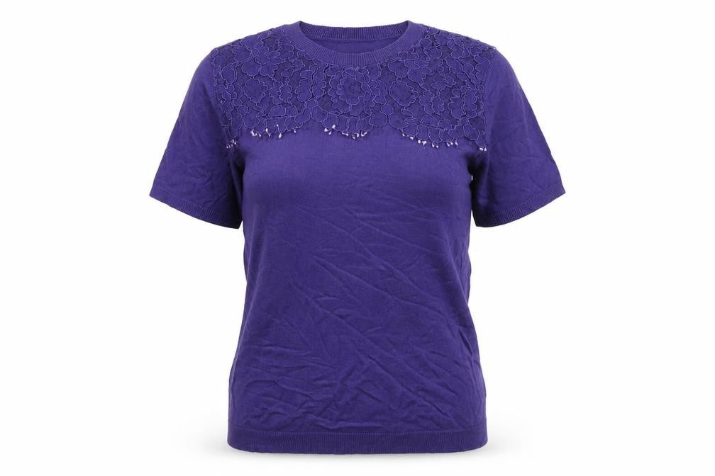 Dorothy Perkins Womens Purple Round Neck Viscose Pullover Jumper Size 14
