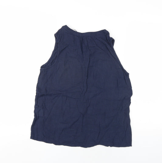 VERO MODA Womens Blue Cotton Basic Tank Size M V-Neck