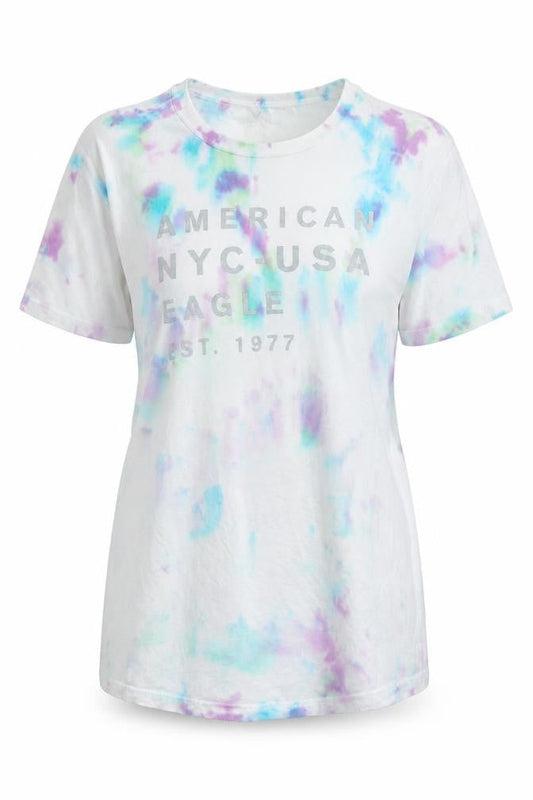 Womens UK Size S American Eagle White Cotton T-Shirt