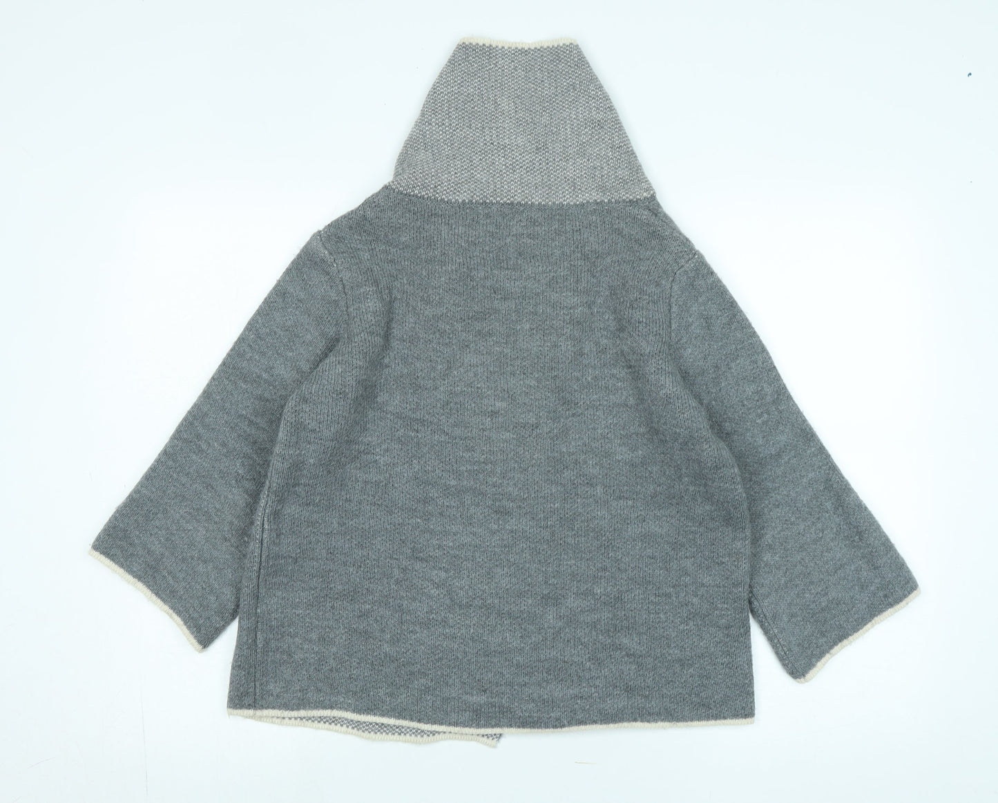 Yida Womens Grey Collared Acrylic Cardigan Jumper Size S - Logo