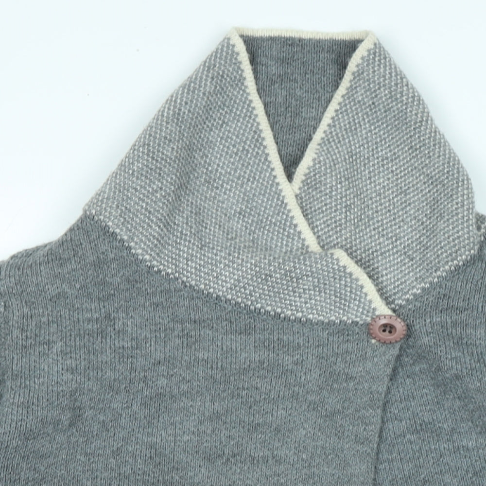 Yida Womens Grey Collared Acrylic Cardigan Jumper Size S - Logo