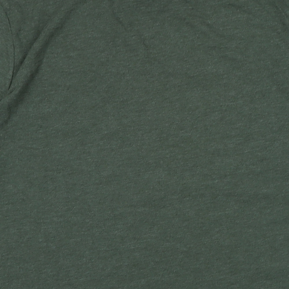 Disney Mens Green Cotton T-Shirt Size L Crew Neck - Logo