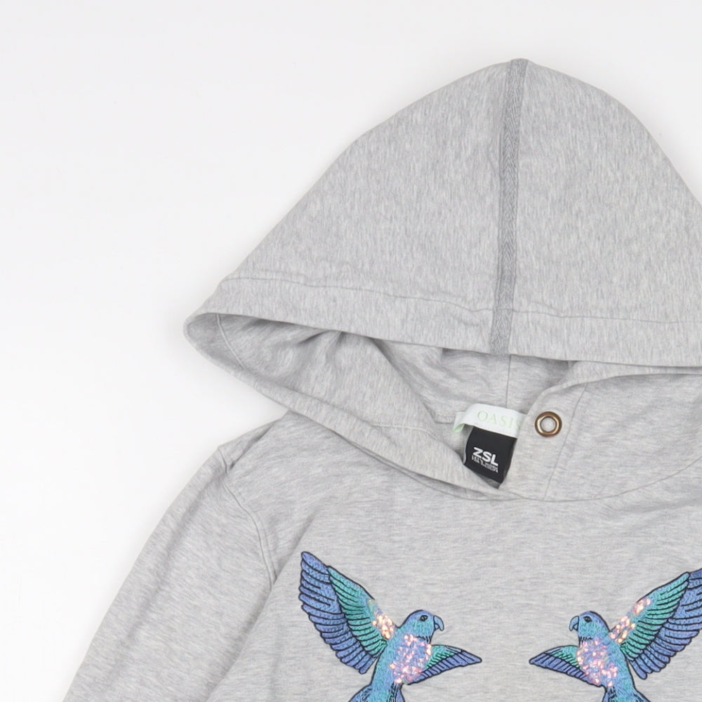 Oasis Womens Grey Cotton Pullover Hoodie Size XS Pullover - ZSL Let's work for wildlife