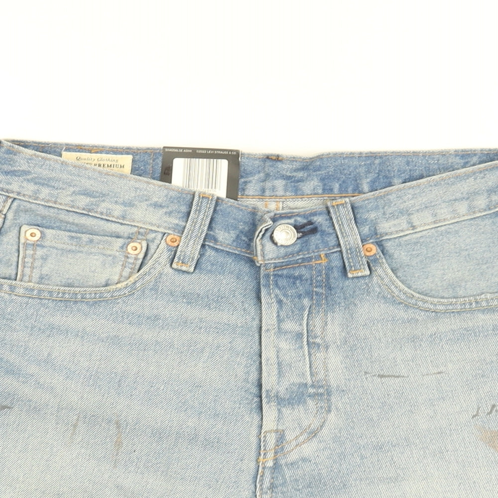 Levi's Mens Blue Cotton Bermuda Shorts Size 28 in L10 in Regular Zip